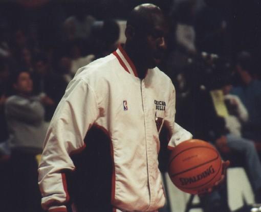 MJ holding the ball
